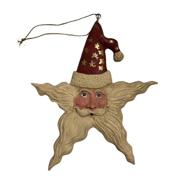 Kurt S. Adler Folk Art Santa Star Christmas Ornament - Picture 1 of 6